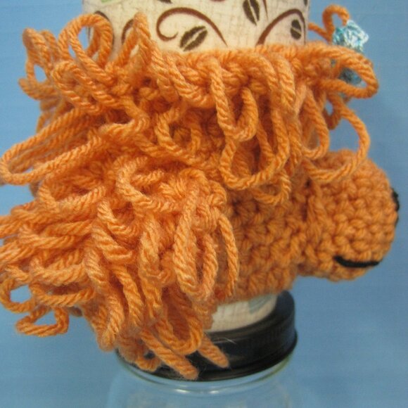 Handmade Crochet Poodle Puppy Dogs RED Cup Cozy - Picture 3 of 4